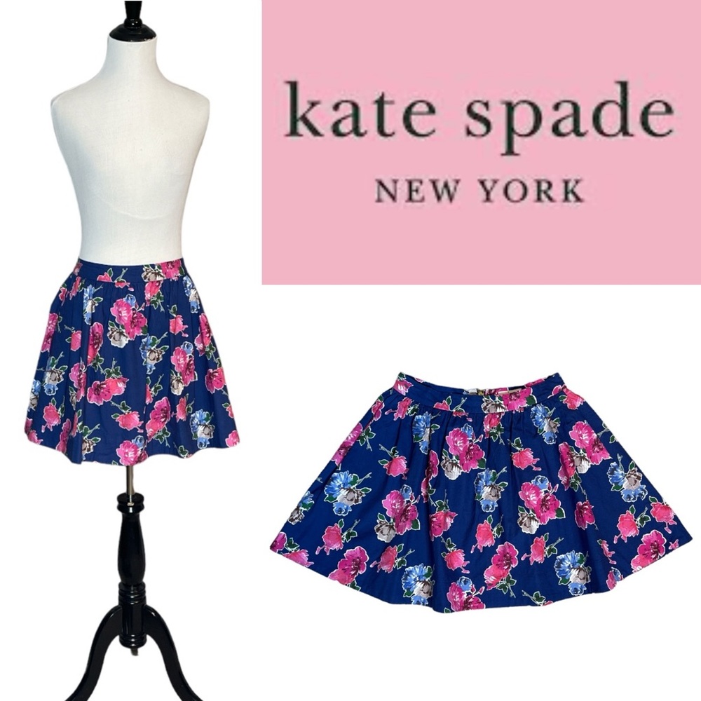 KATE SPADE NEW YORK GIRLS SKIRT THE RULES BLUE FLORAL BUBBLE SKIRT